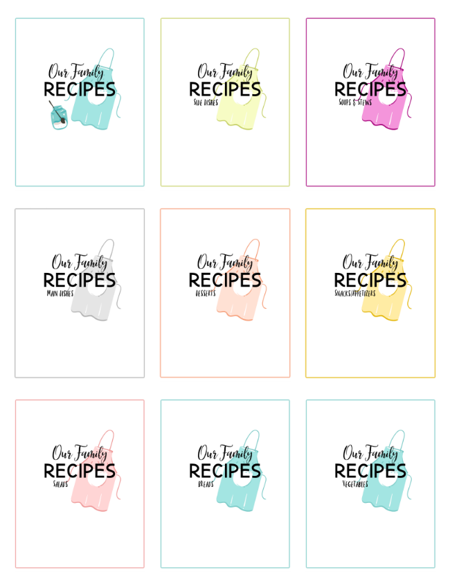 DIY Printable Recipe Pages | Fill-in Recipe Binder Printable | Printable  PDF | Instant Download | Classic Design | Black & White | 8.5x11