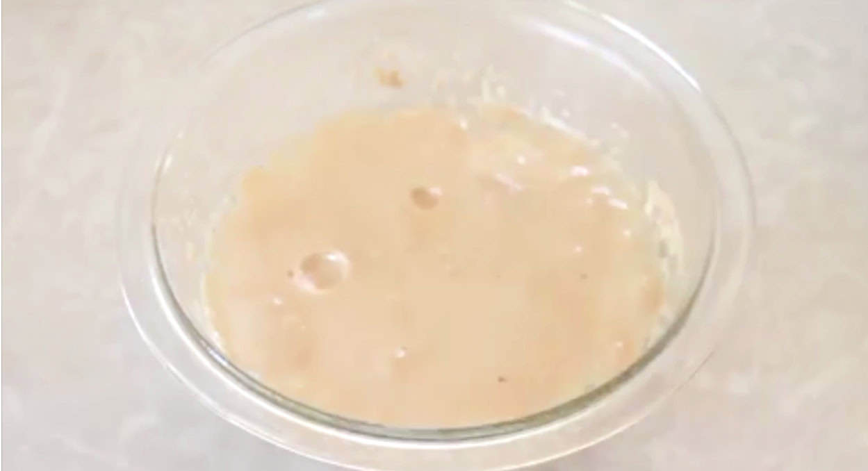 Bowl with yeast and water proofing.