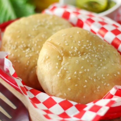 two buns in a plastic food basket