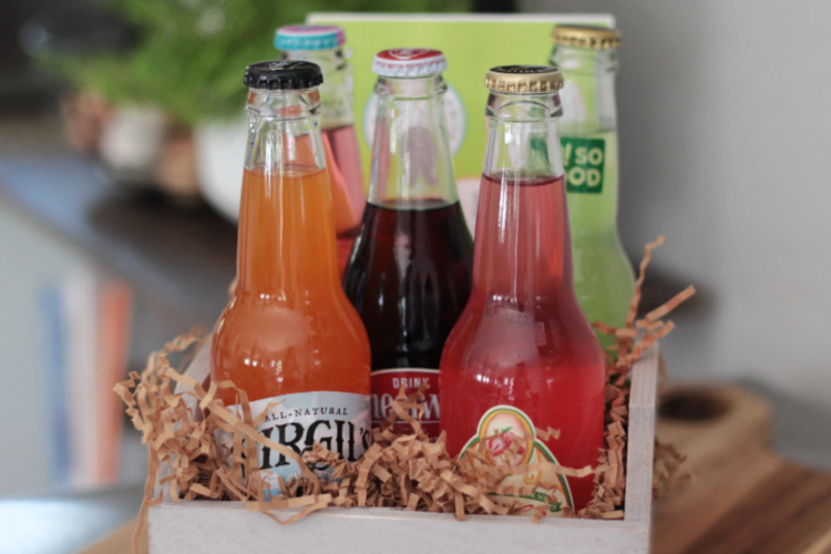 crate of soda pop bottles