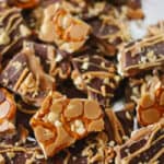 Toffee broken into bite sized pieces.