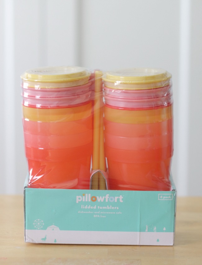 package of kids cups with straws from Target