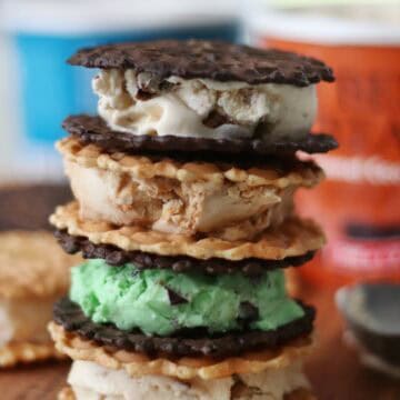 4 ice cream sandwiches stacked