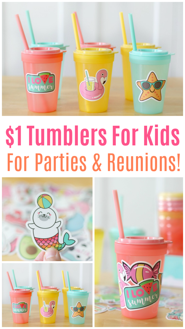 $1 Kids Tumblers for Parties and Reunions - Gluesticks Blog