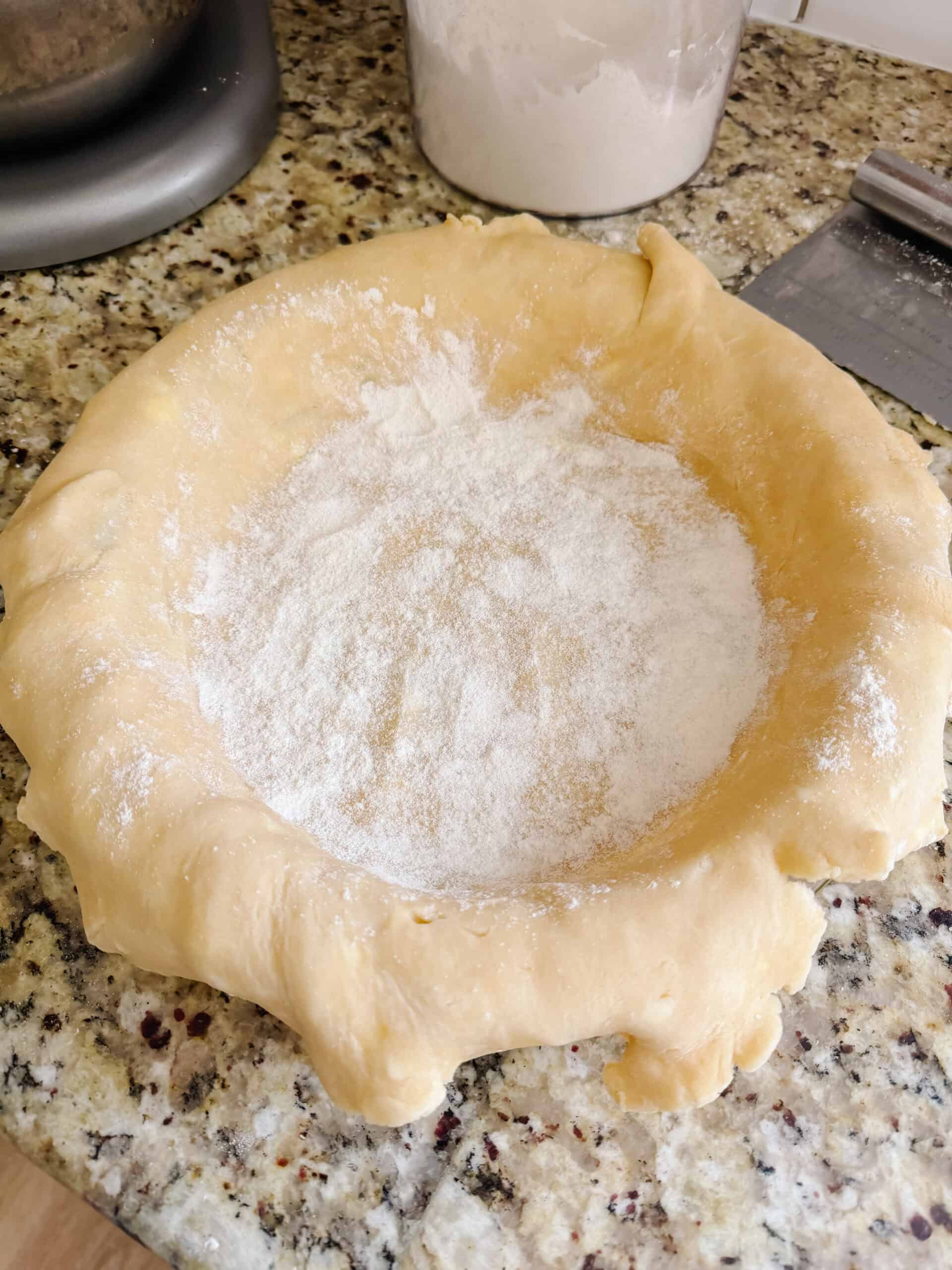 Pie crust in pie pan.