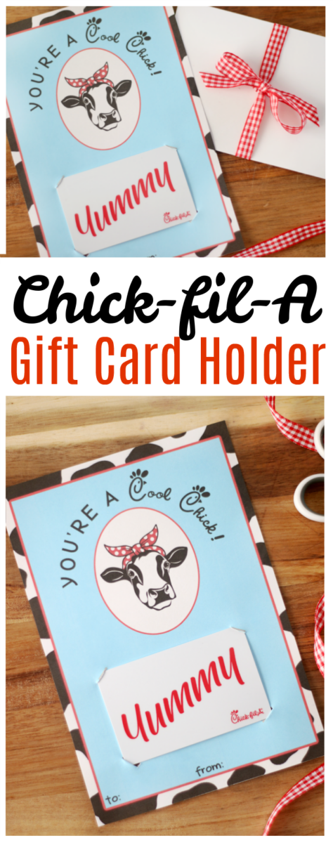 Teacher Thank You Card for Chick-fil-a Gift Card, Printable Gift