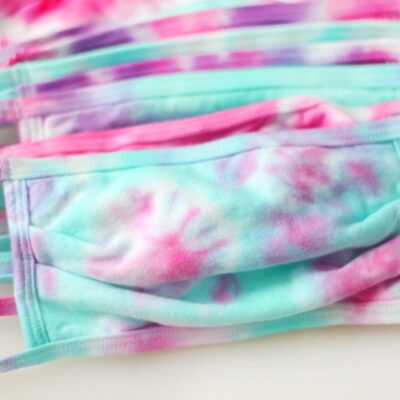 tie dyed face mask with burst design