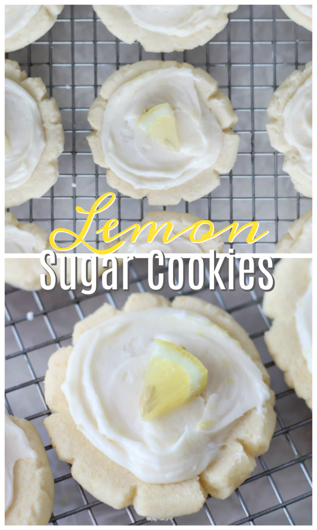 lemon sugar cookies on cooling rack