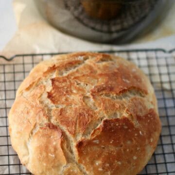 baked bread on cooling rack