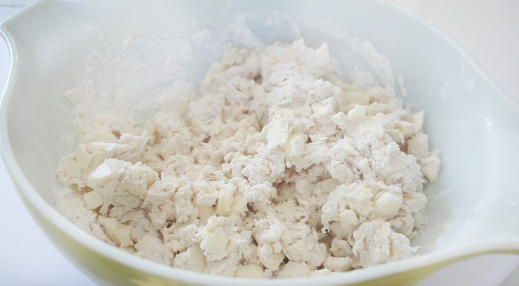 puff pastry dough in mixing bowl