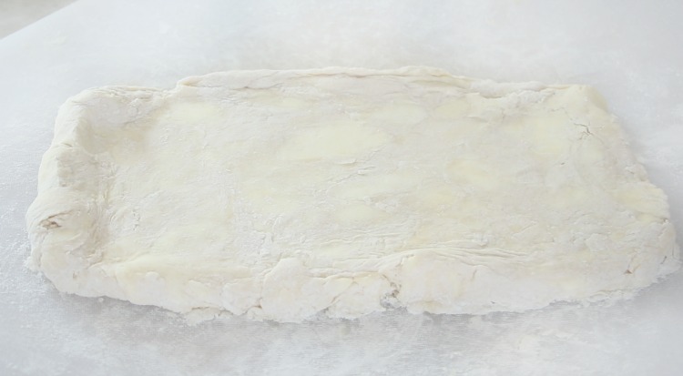 puff pastry dough rolled out