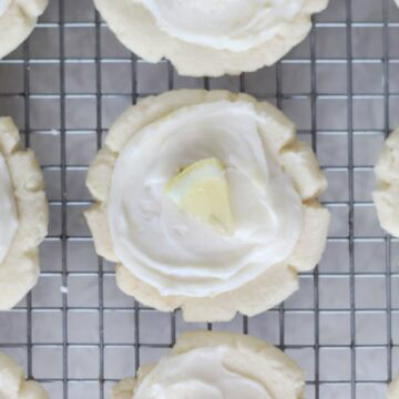 lemon sugar cookies on cooling rack