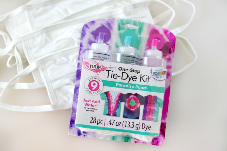 tie dye kit and plain white masks