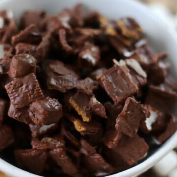 smores snack mix in bowl