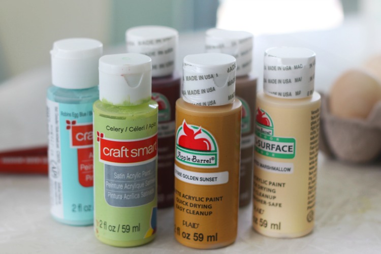 bottles of acrylic craft paint