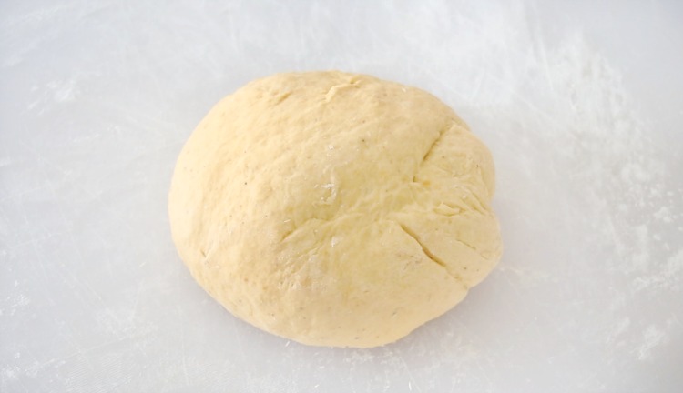 ball of pumpkin bread dough
