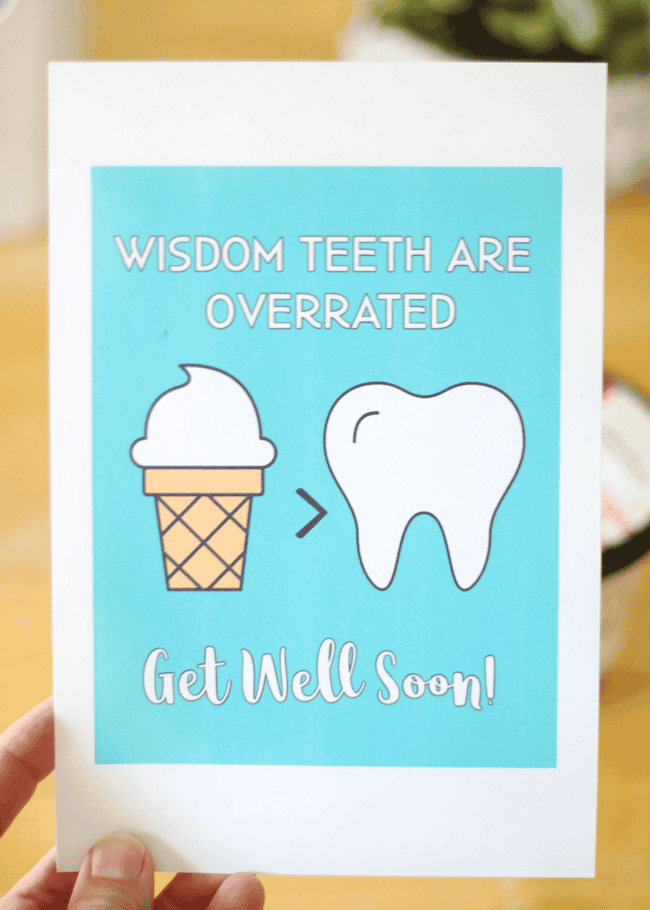 Wisdom Teeth Gift Basket Printable Card Gluesticks Blog