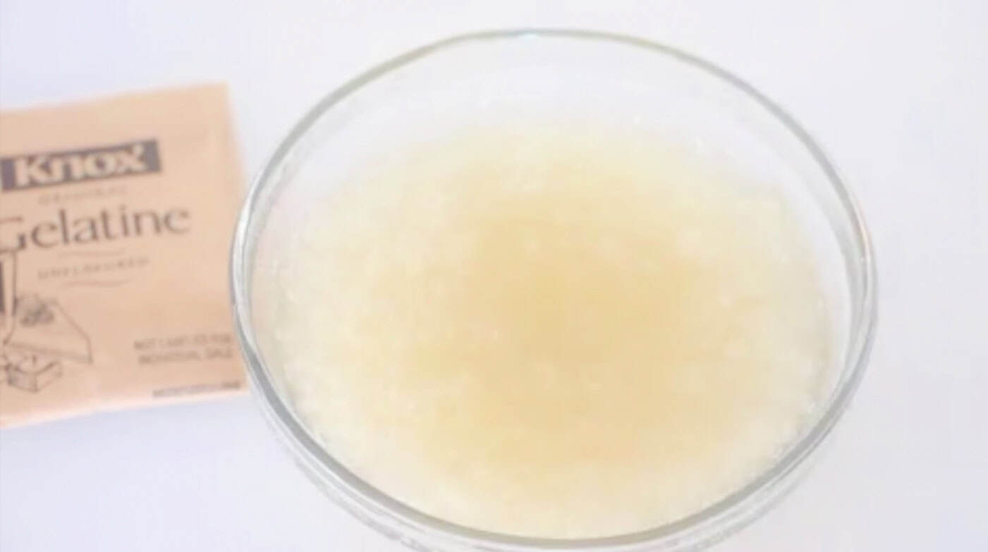 Bowl of gelatin and water.