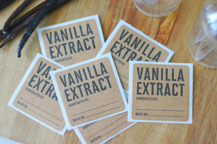 vanilla extract sticker labels