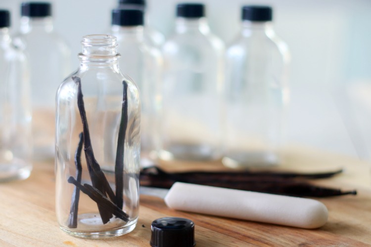 bottle with vanilla pods inside