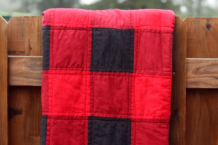 folded buffalo check quilt