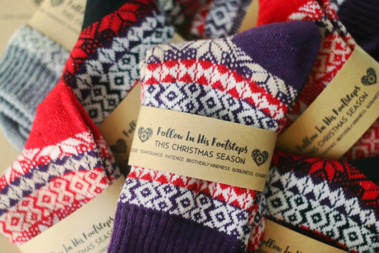 nordic socks with printable tag