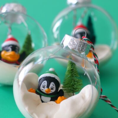 penguin terrarium ornament