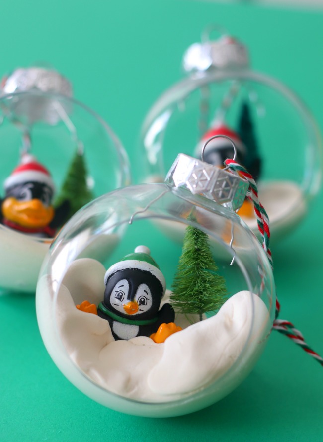 penguin terrarium ornament