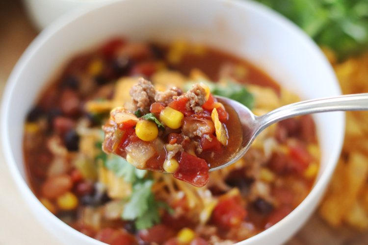 spoonful of taco soup