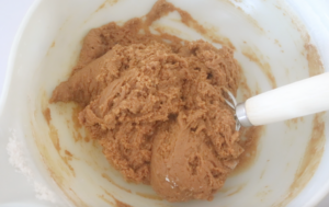 gingerbread cookie dough in mixing bowl