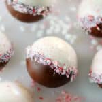 Peppermint hot cocoa bombs.