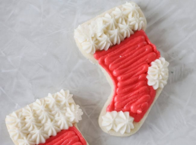 Stocking sugar cookies