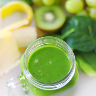 jar of green smoothie