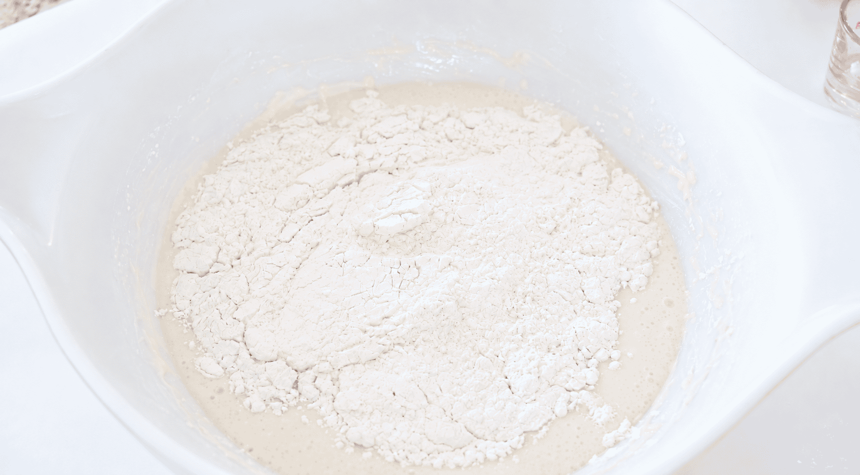 Dry ingredients in bowl.