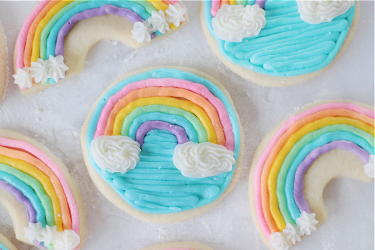 5 frosted rainbow cookies