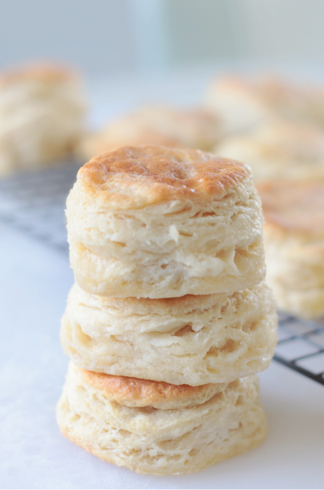 3 biscuits stacked on top of each other