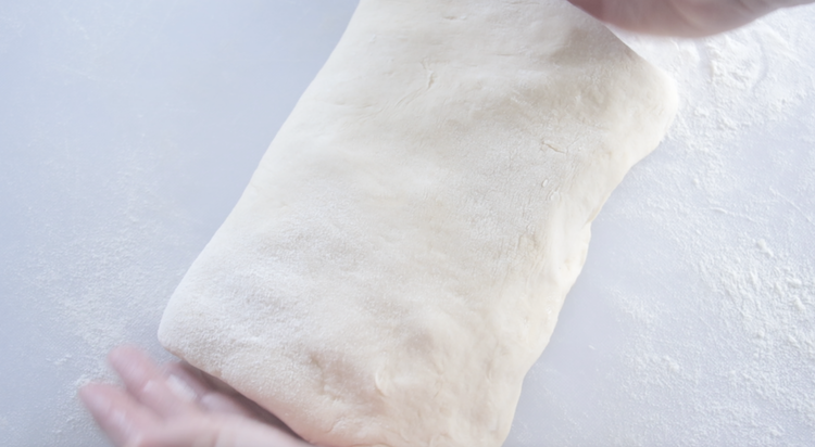 dough folded in thirds
