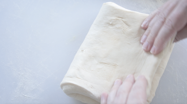 dough folded like a letter