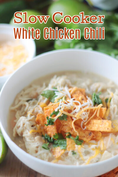 Slow Cooker White Chicken Chili (Video) - Gluesticks Blog