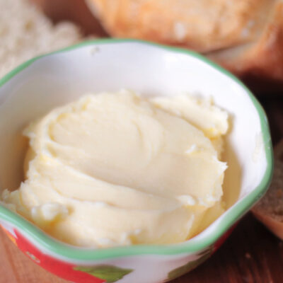 bowl of homemade butter