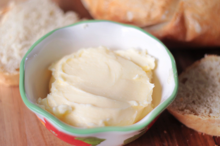 bowl of homemade butter