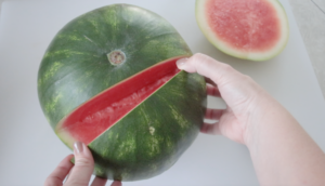 watermelon with section removed