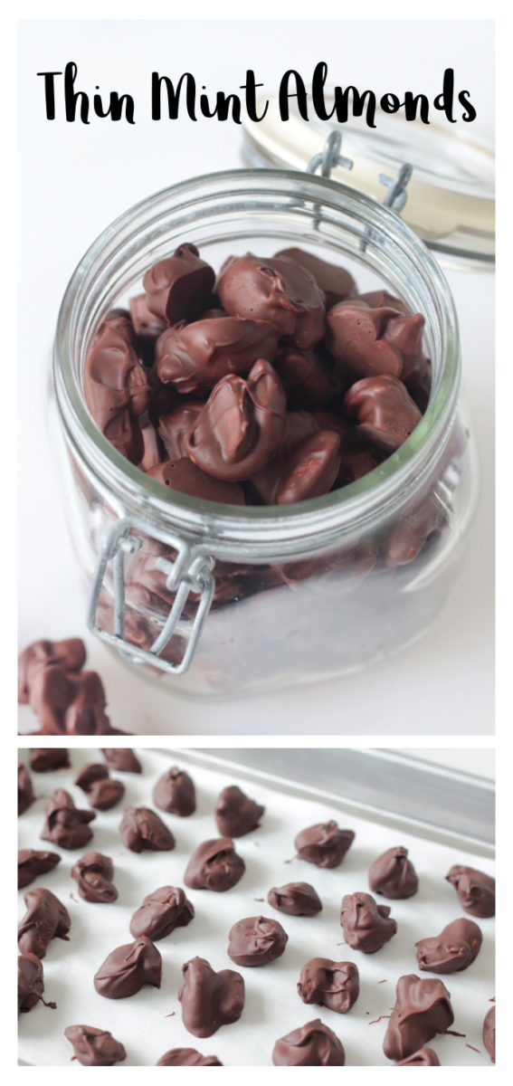 jar of thin mint almonds