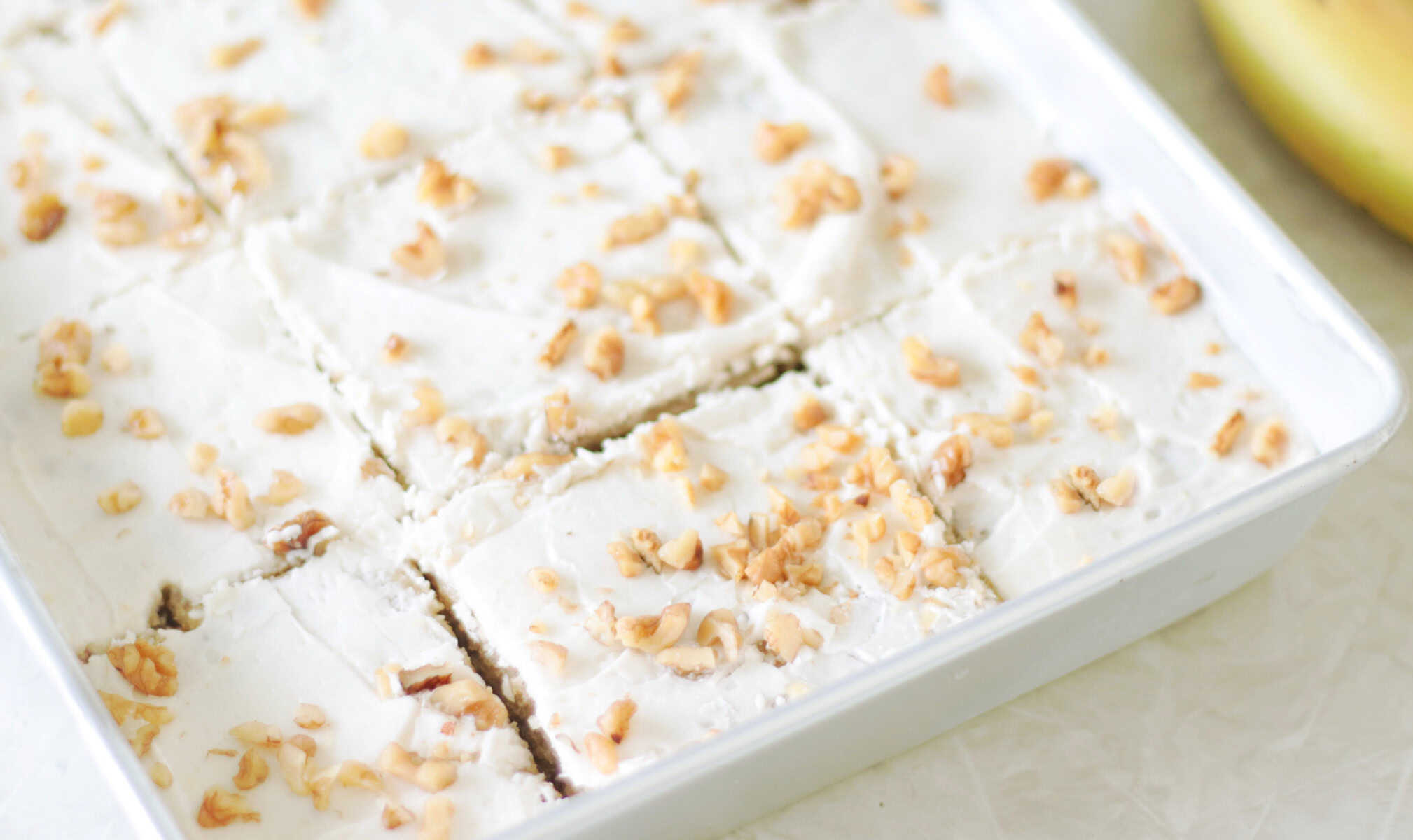 banana bars in pan