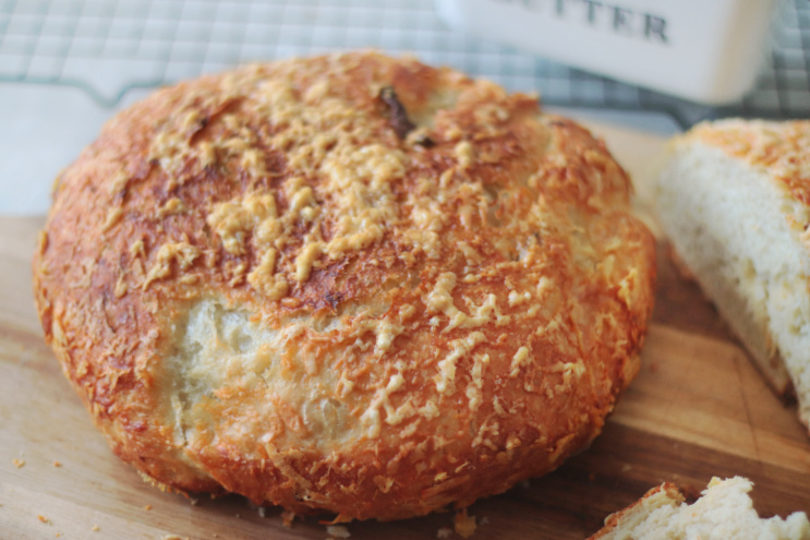 loaf of garlic cheese artisan bread