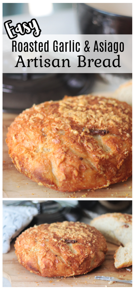 loaf of roasted garlic asiago artisan bread