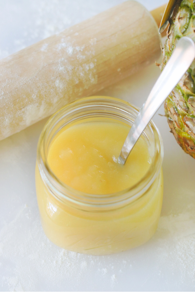 jar of homemade pineapple sauce