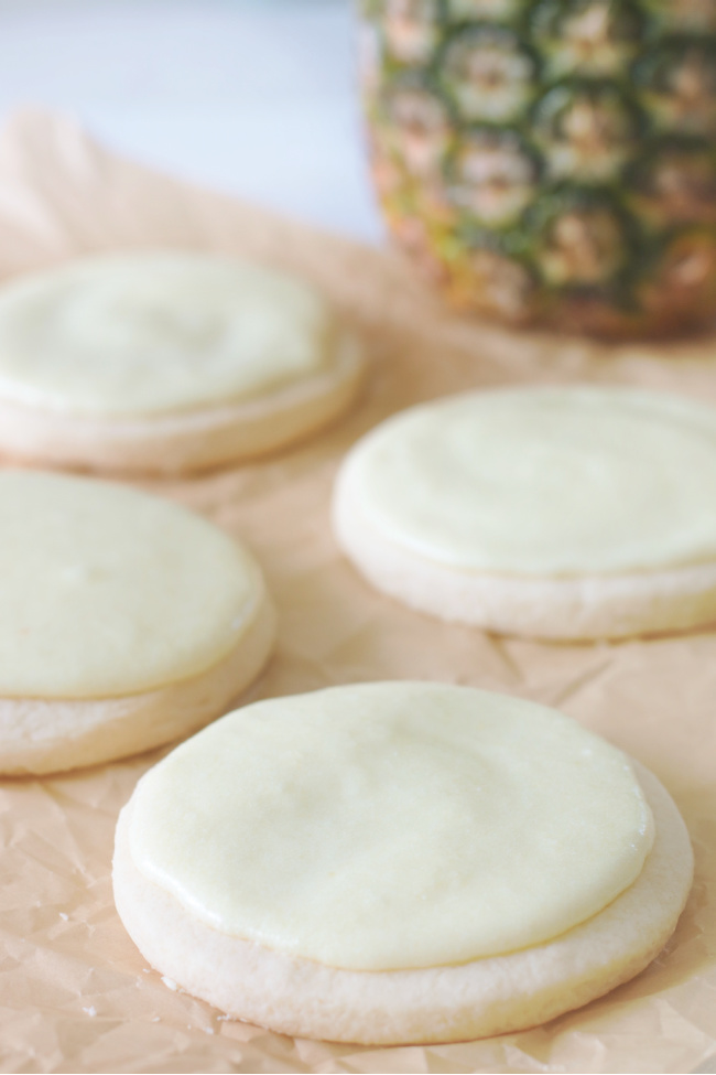 frosted pineapple sugar cookies