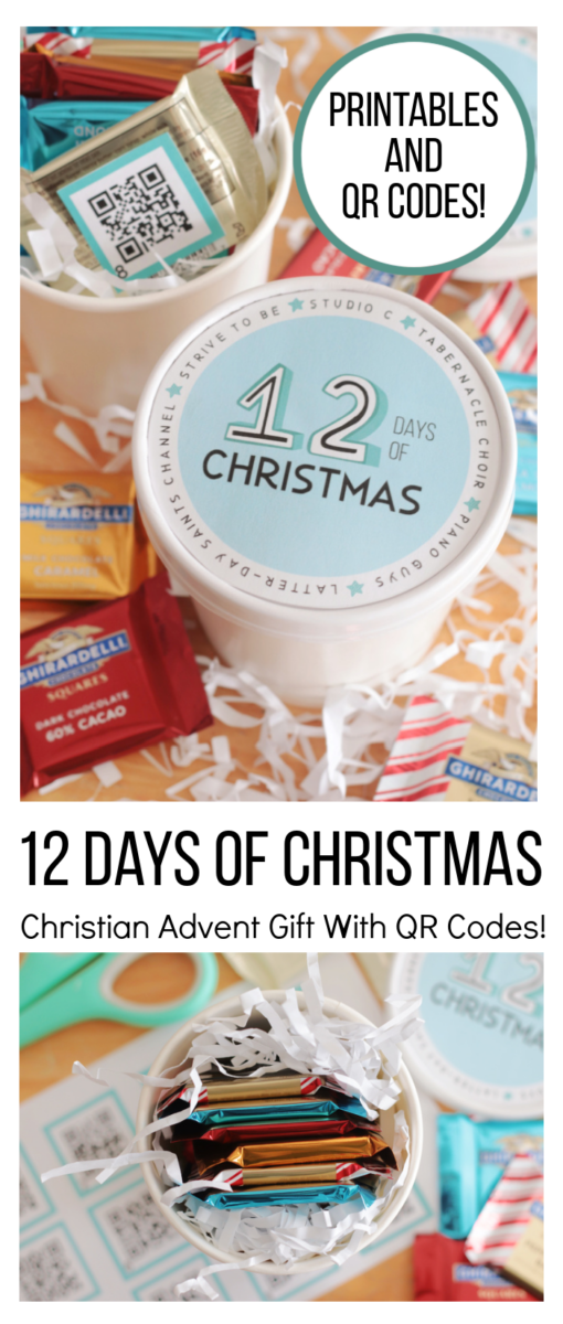 12 days of Christmas advent gift cups