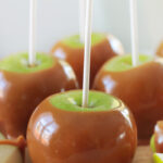 caramel apple with white stick